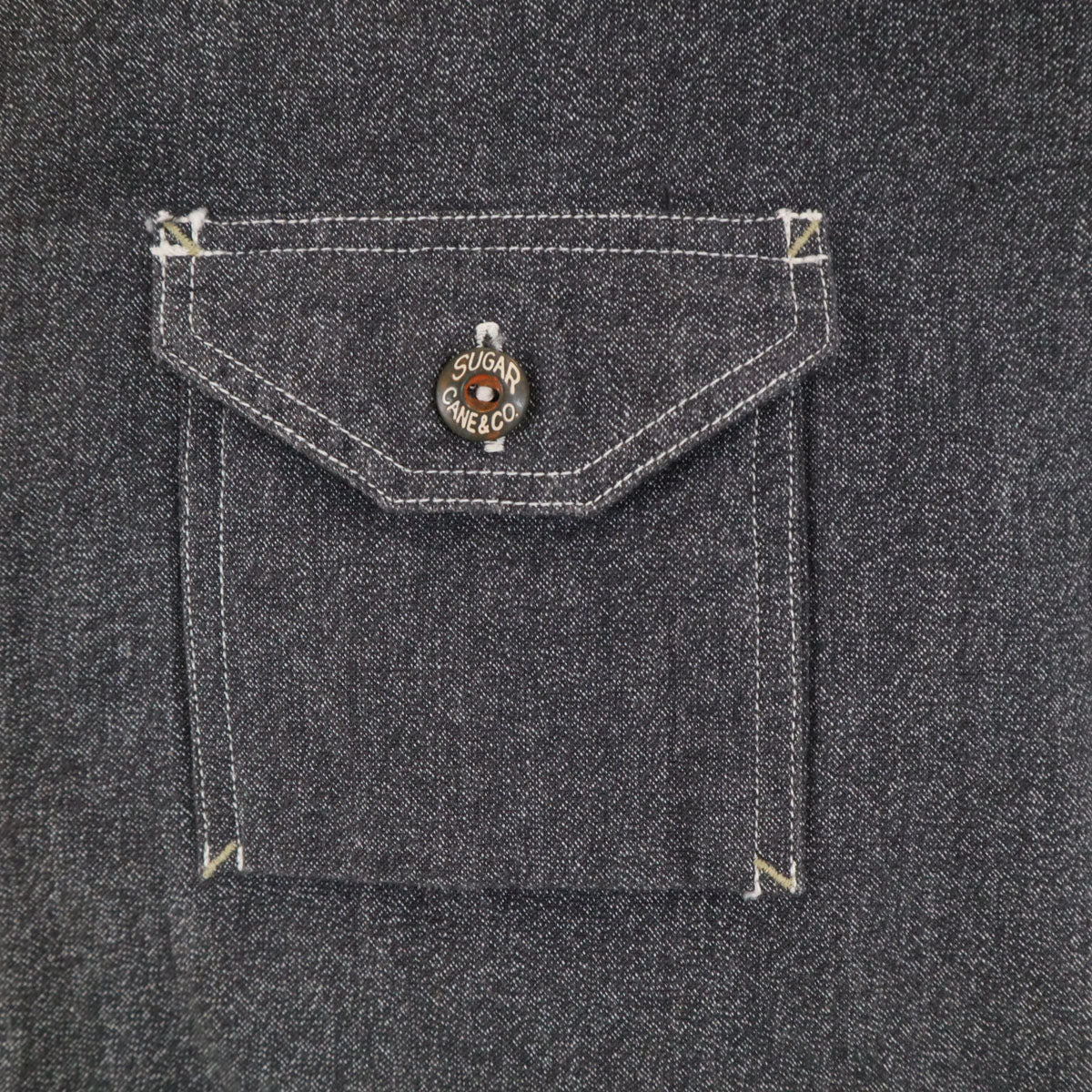 SUGAR CANE シュガーケーン 日本製 1934年 シカゴ万博記念 復刻 長袖 コットンコバート ワークシャツ M チャコールグレー 東洋エンタープライズ SC28281 メンズ