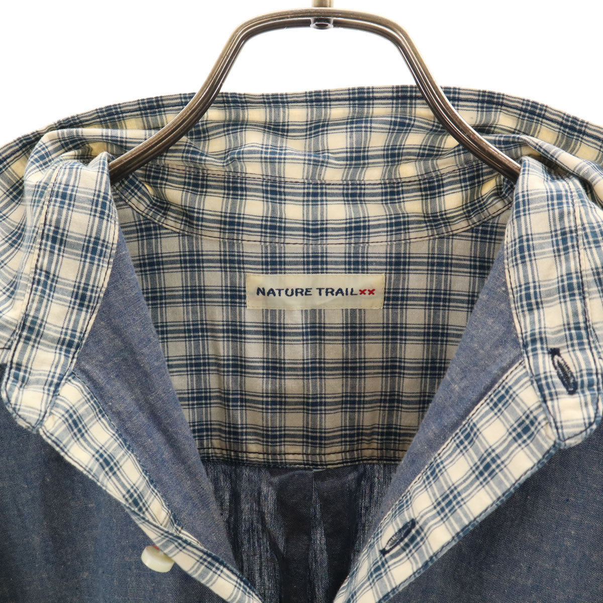 NATURE TRAIL ネイチャートレイル 長袖 プルオーバー シャンブレーシャツ L ネイビー ピンクハウス メンズ