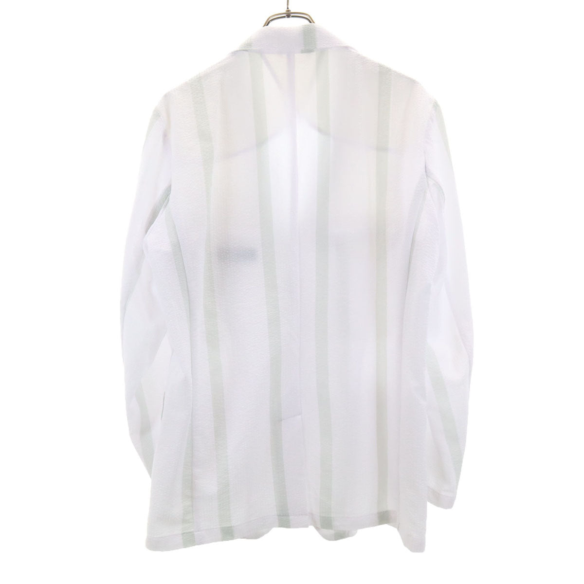 1piu1uguale3 RELAX ウノピゥウノウグァーレトレ リラックス ストライプ柄 シアサッカー テーラードジャケット XXL ホワイト メンズ