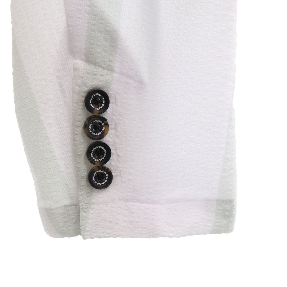 1piu1uguale3 RELAX ウノピゥウノウグァーレトレ リラックス ストライプ柄 シアサッカー テーラードジャケット XXL ホワイト メンズ