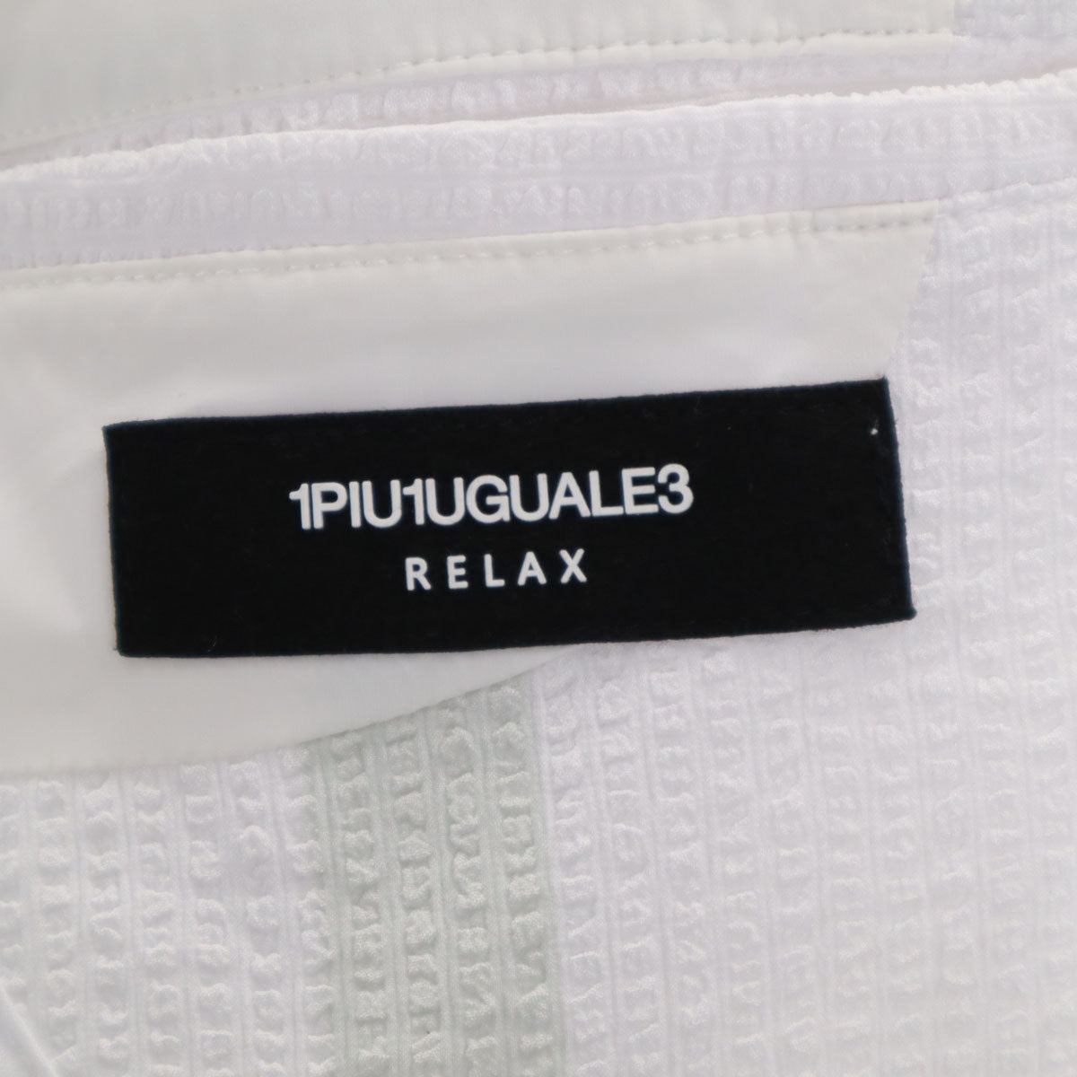 1piu1uguale3 RELAX ウノピゥウノウグァーレトレ リラックス ストライプ柄 シアサッカー テーラードジャケット XXL ホワイト メンズ