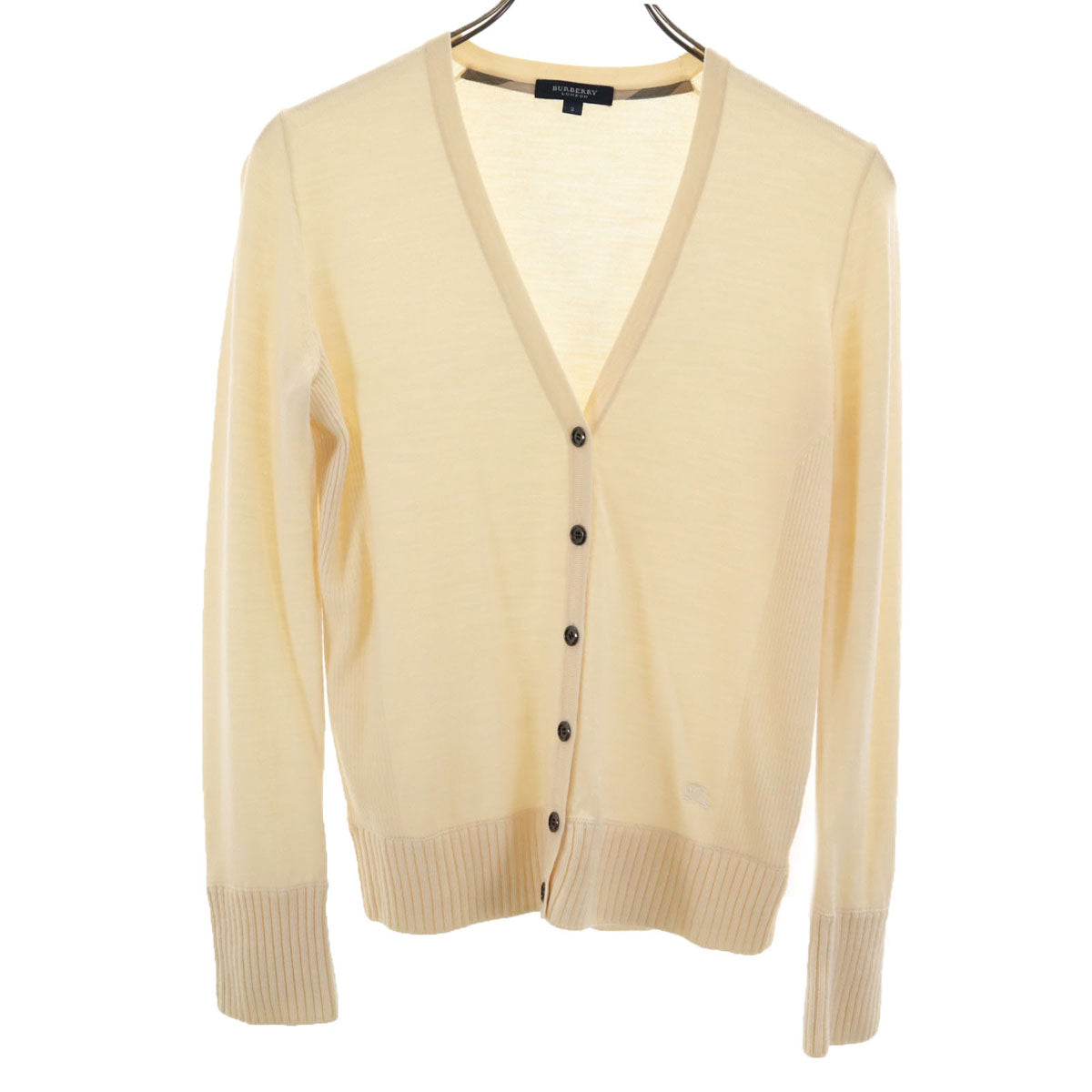 BURBERRY LONDON バーバリーロンドン 長袖 Vネック ニットカーディガン 2 アイボリー 三陽商会 レディース