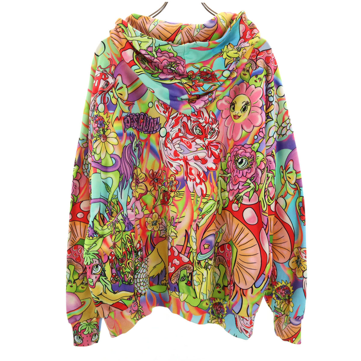 Desigual デシグアル Mar_a Escot_ マリアエスコテ コラボ ブルガリア製 SEXY PLANET アニマル柄 長袖 スウェットパーカー M マルチ 裏起毛 レディース