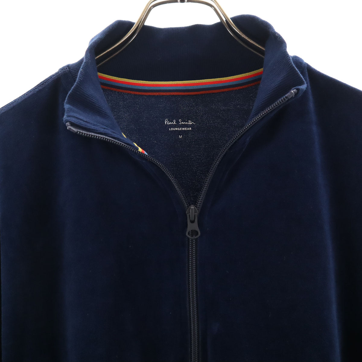 Paul Smith LOUNGEWEAR ポールスミス ラウンジウェア 長袖 ベロア ジャケット M ネイビー メンズ