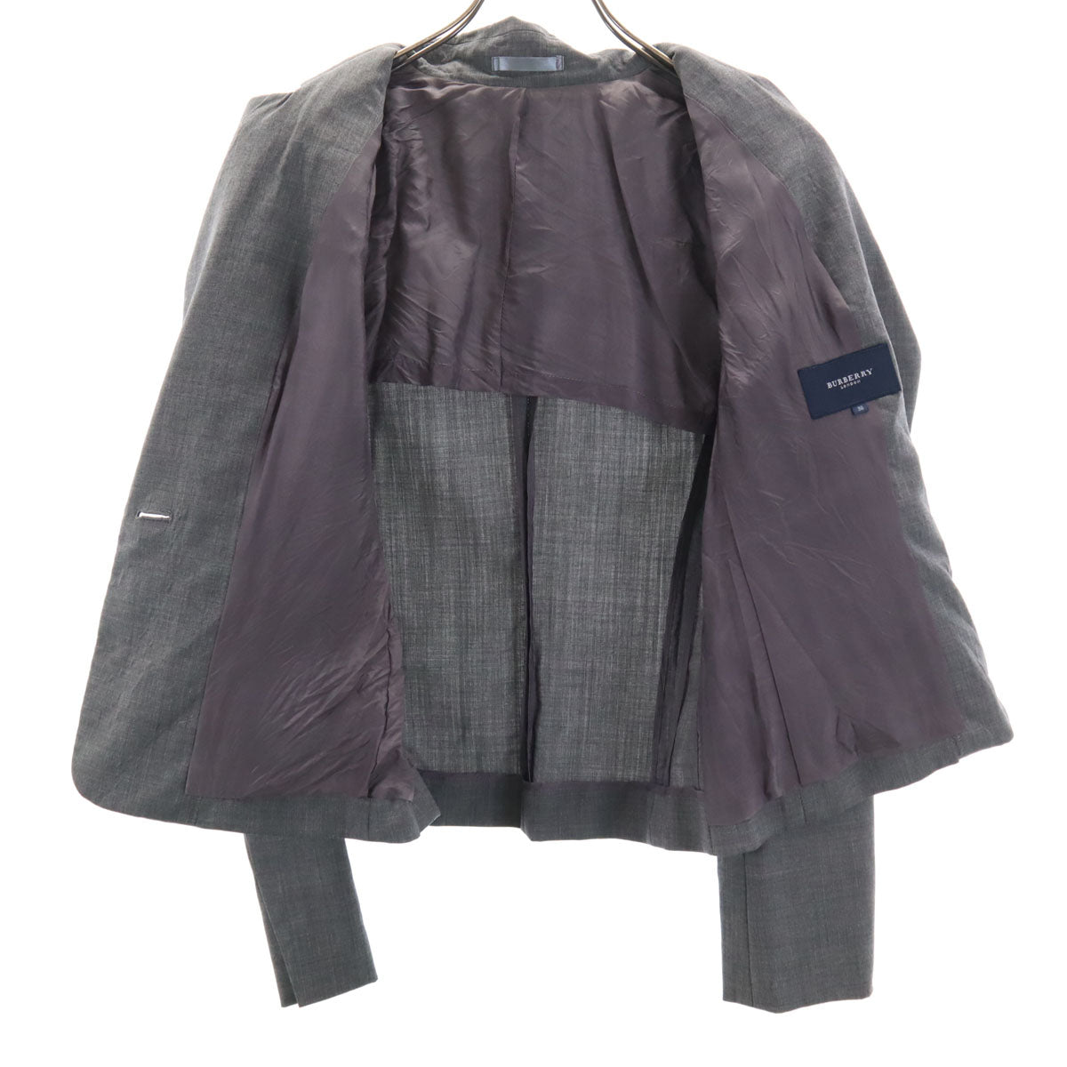 BURBERRY バーバリー ワンピーススーツ 上下 セットアップ 38 グレー レディース
