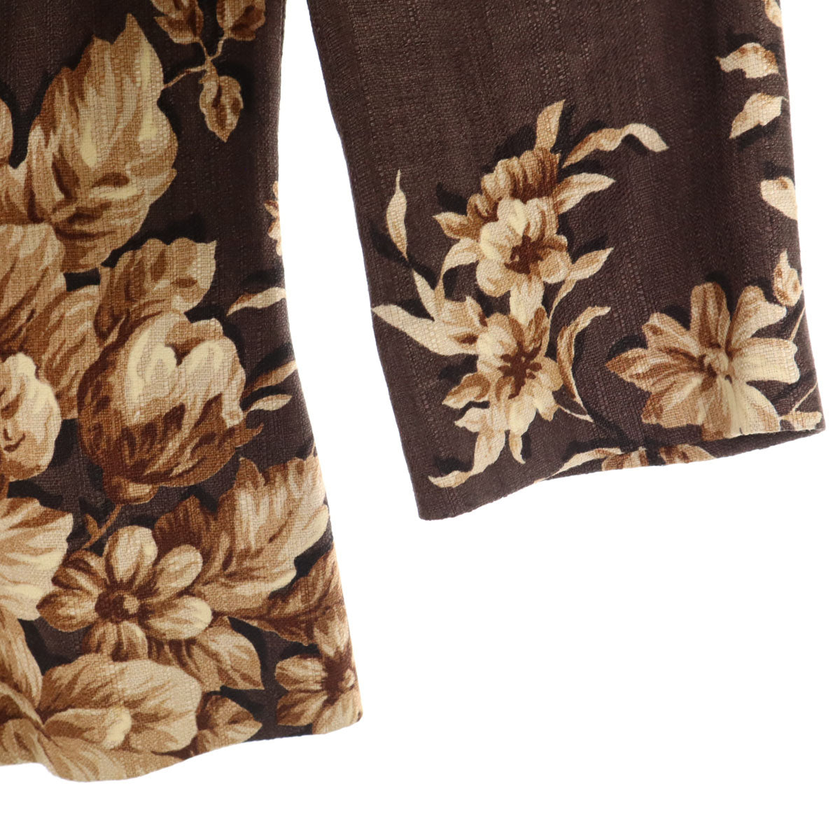 DOLCE&GABBANA ドルチェアンドガッバーナ イタリア製 花柄 テーラードジャケット 上下 セットアップ ブラウン レディース