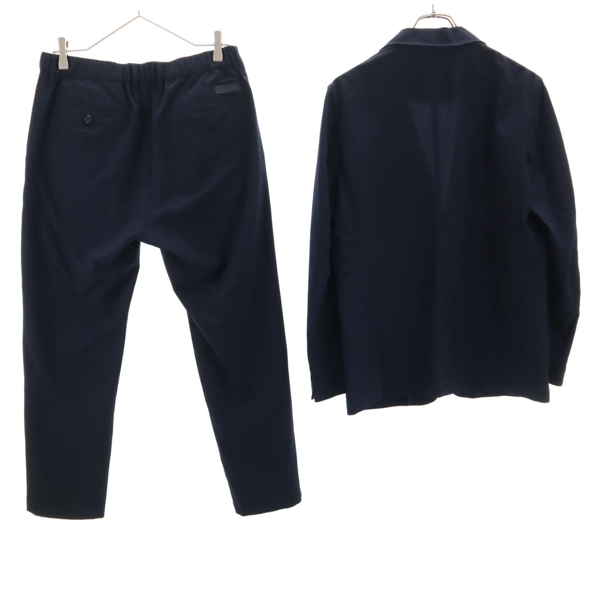 BLACK LABEL CRESTBRIDGE ブラックレーベルクレストブリッジ シアサッカー テーラードジャケット 上下 セットアップ M ネイビー系 メンズ