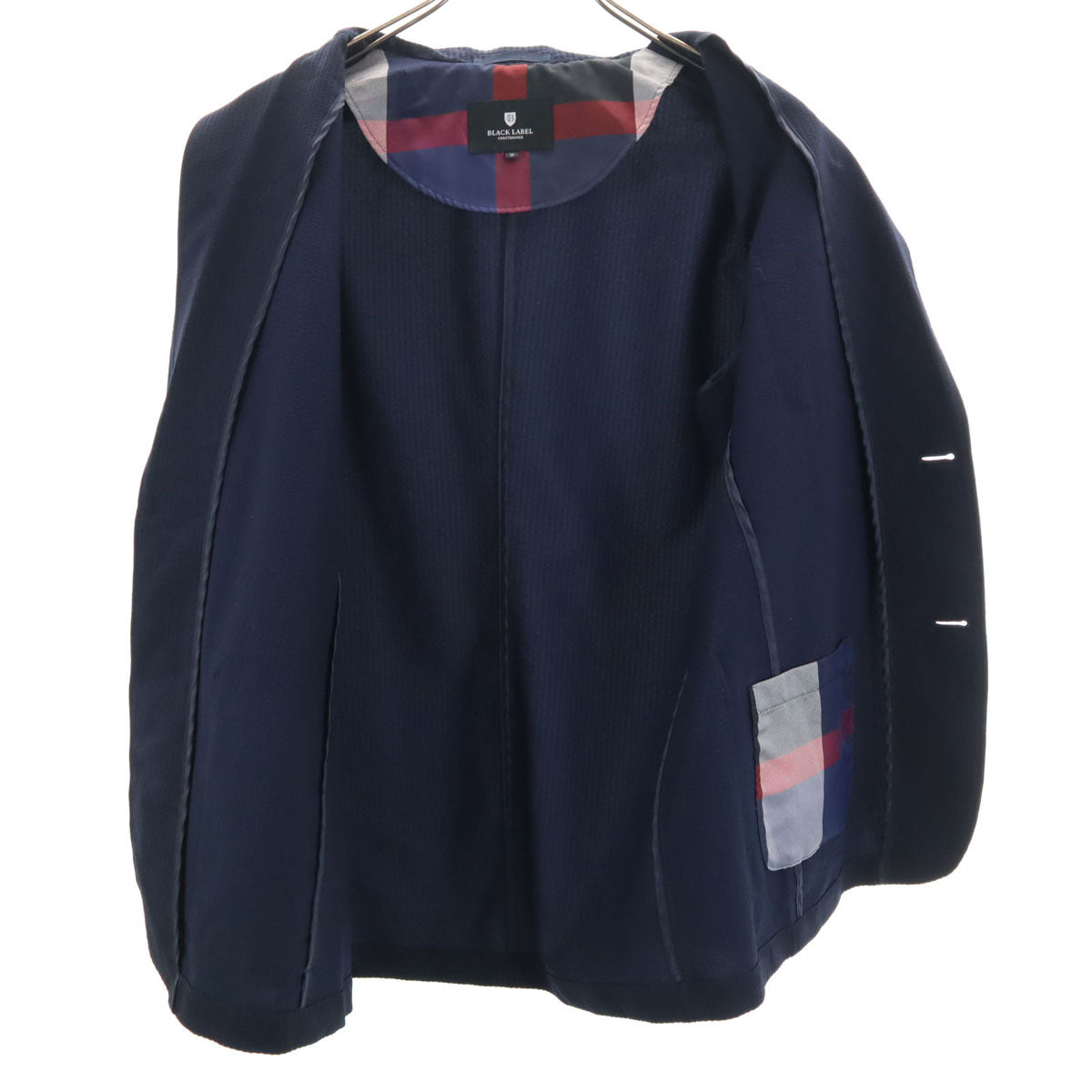 BLACK LABEL CRESTBRIDGE ブラックレーベルクレストブリッジ シアサッカー テーラードジャケット 上下 セットアップ M ネイビー系 メンズ