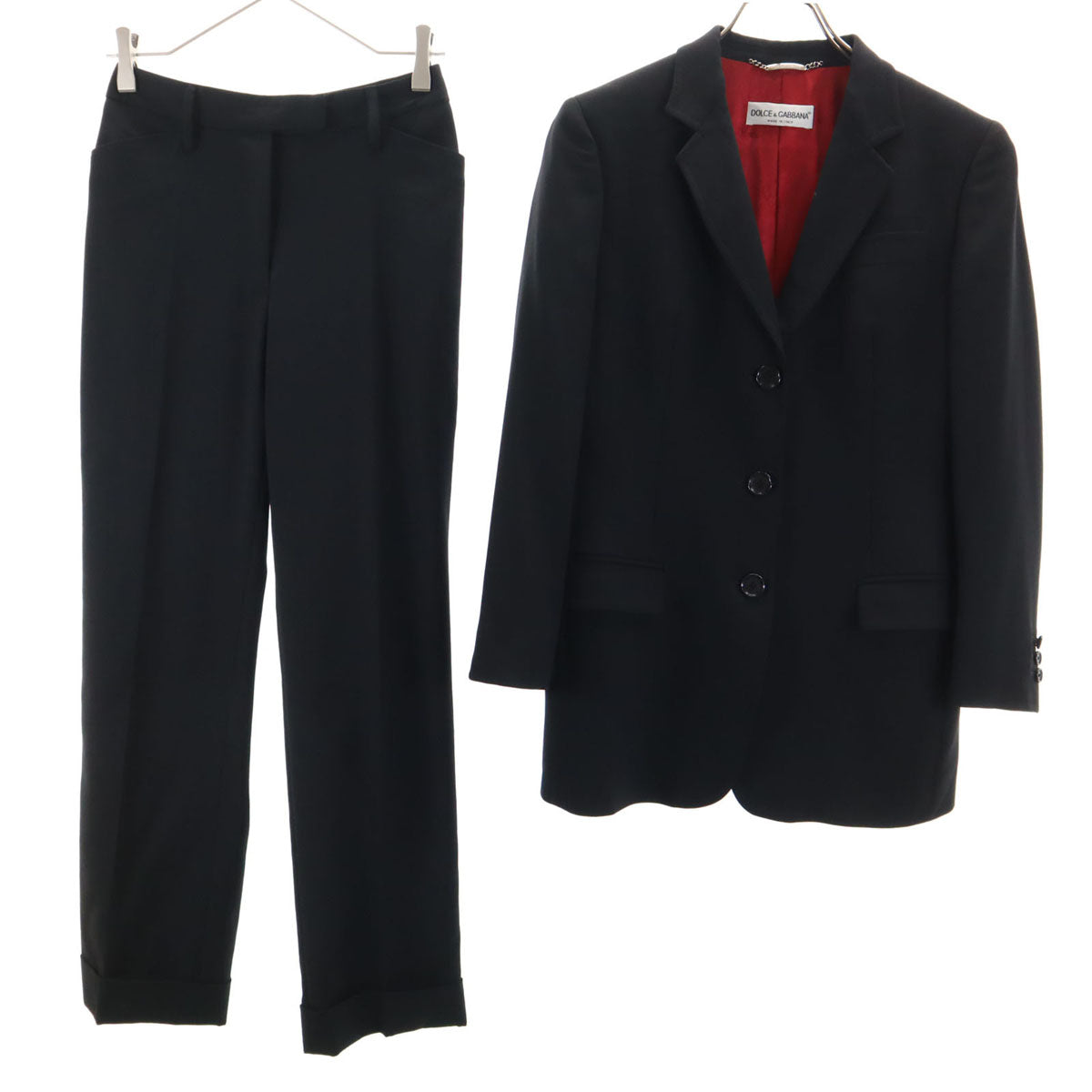 DOLCE&GABBANA ドルチェアンドガッバーナ イタリア製 パンツスーツ 上下 セットアップ 40 ブラック レディース