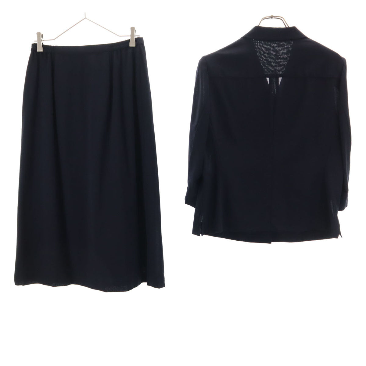 BURBERRY バーバリー スカートスーツ 上下 セットアップ 13 ネイビー系 比翼 レディース