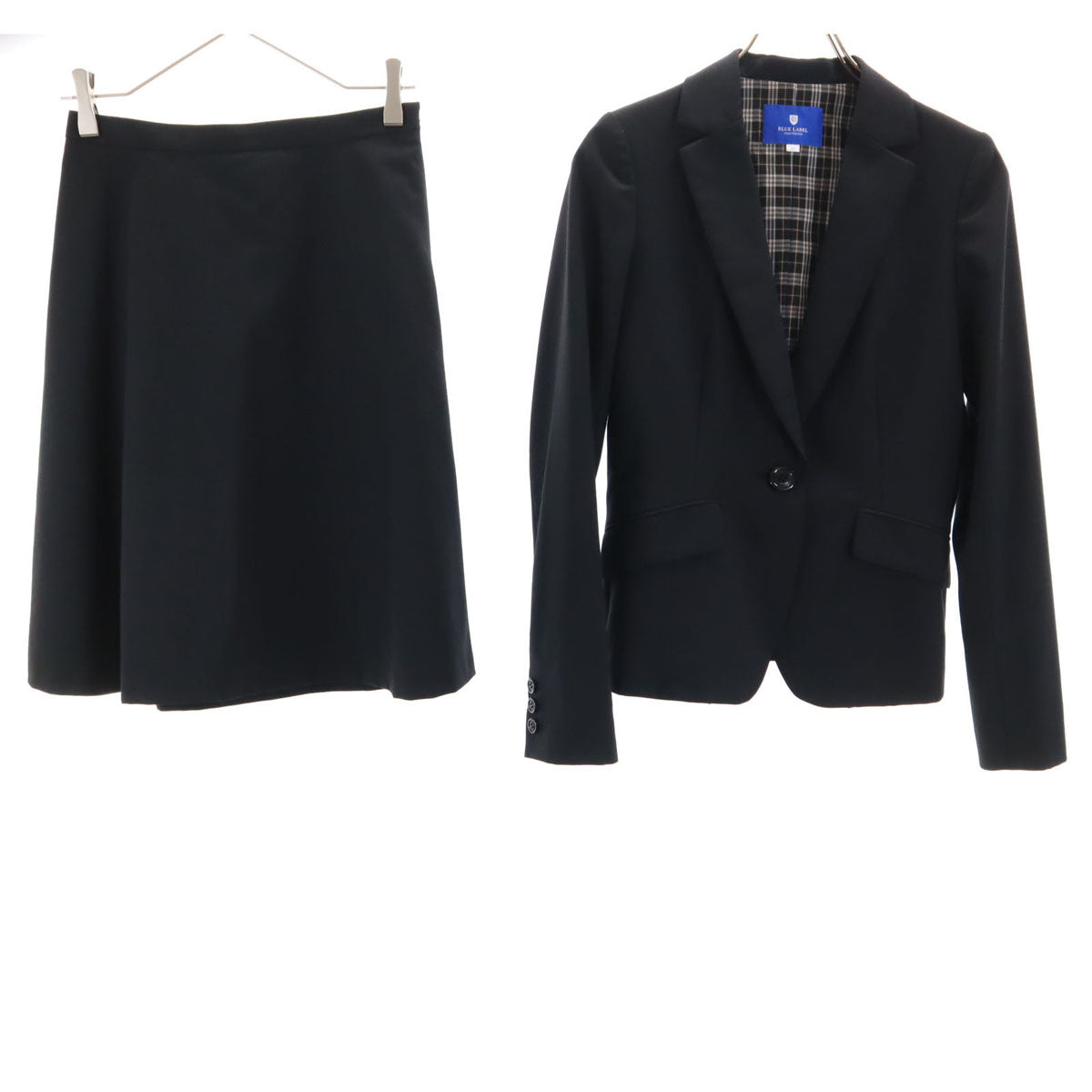 BLUE LABEL CRESTBRIDGE ブルーレーベルクレストブリッジ スカートスーツ 上下 セットアップ 38 ブラック レディース