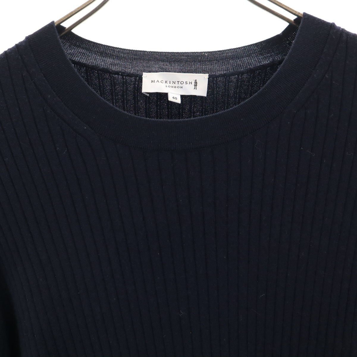 MACKINTOSH LONDON マッキントッシュロンドン 長袖 リブ ニット 40 ネイビー セーター レディース