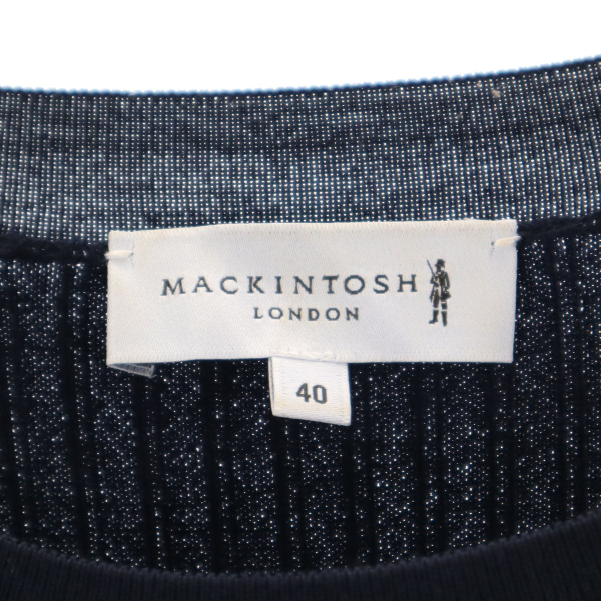 MACKINTOSH LONDON マッキントッシュロンドン 長袖 リブ ニット 40 ネイビー セーター レディース