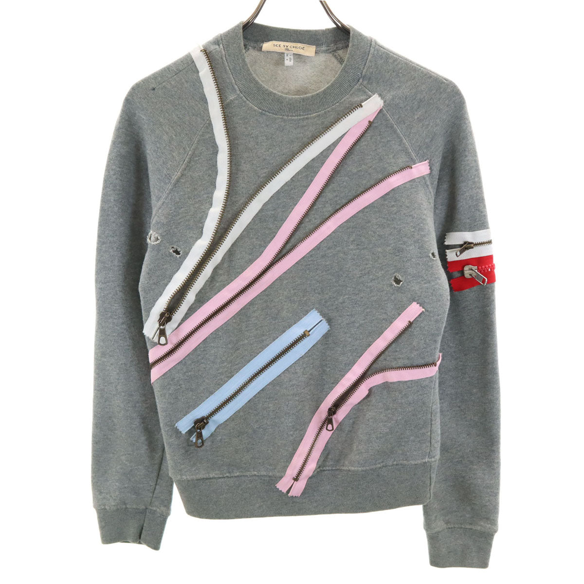 SEE BY CHLOE シーバイクロエ イタリア製 長袖 スウェット トレーナー 38 グレー レディース