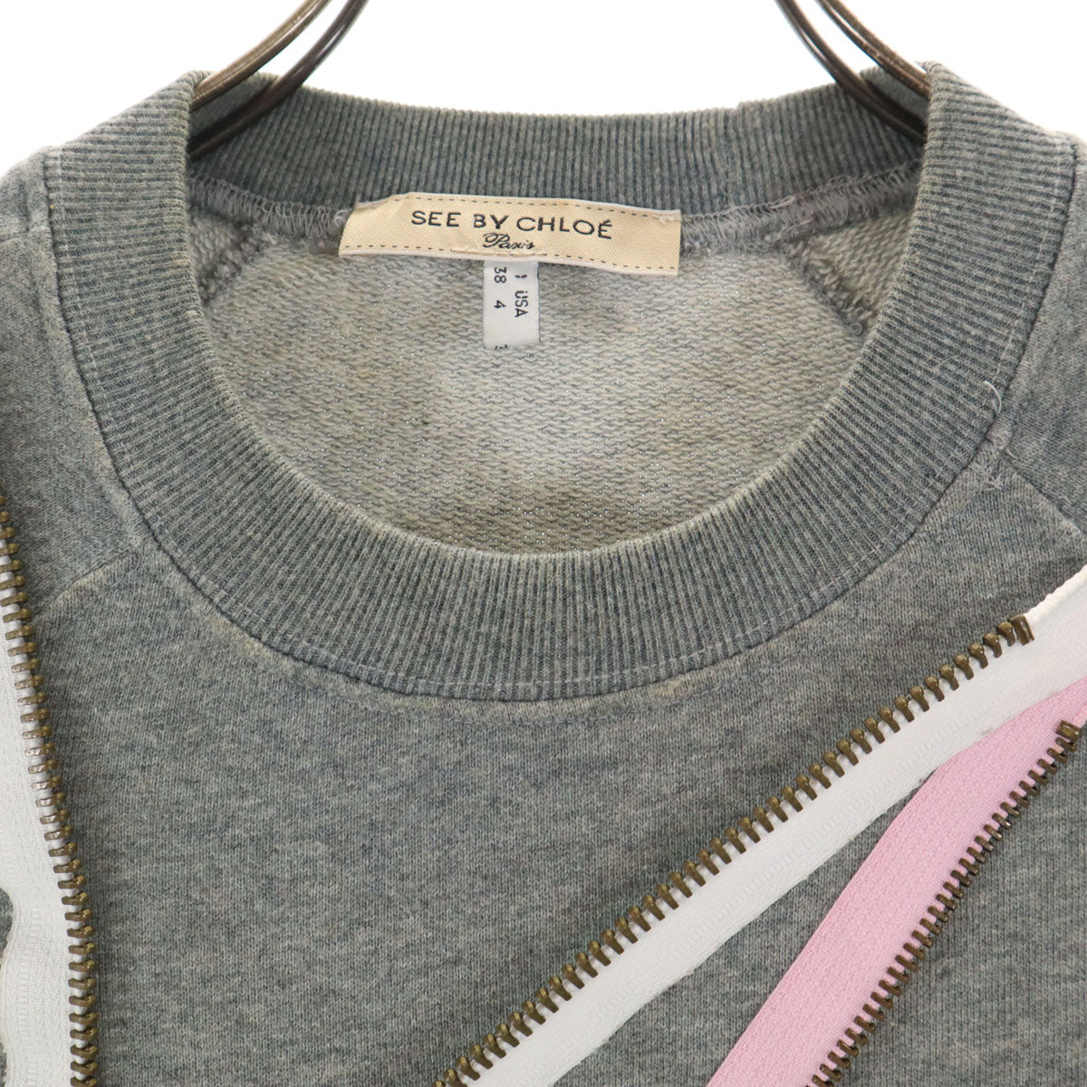 SEE BY CHLOE シーバイクロエ イタリア製 長袖 スウェット トレーナー 38 グレー レディース