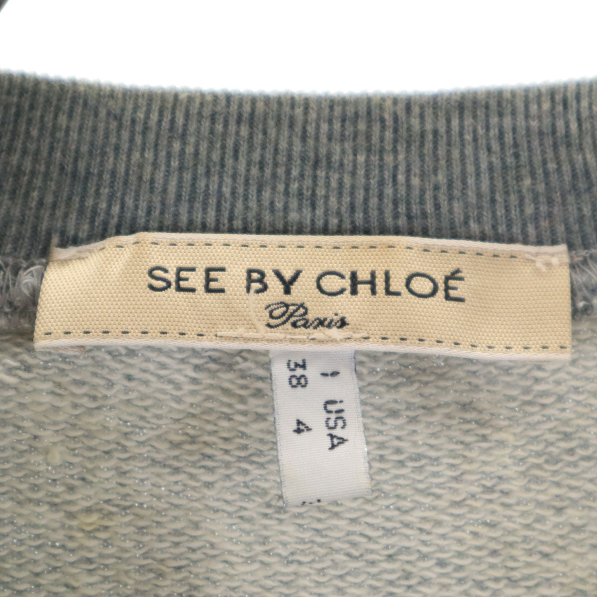 SEE BY CHLOE シーバイクロエ イタリア製 長袖 スウェット トレーナー 38 グレー レディース