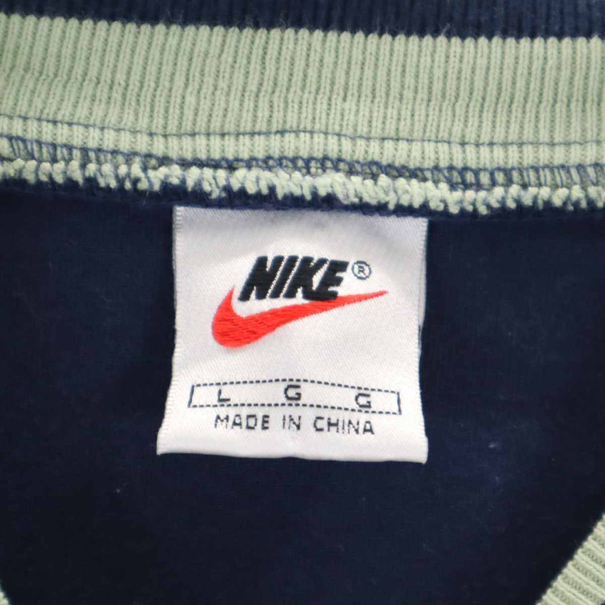 NIKE ナイキ 90s 00s オールド 長袖 Vネック トレーナー L ネイビー メンズ