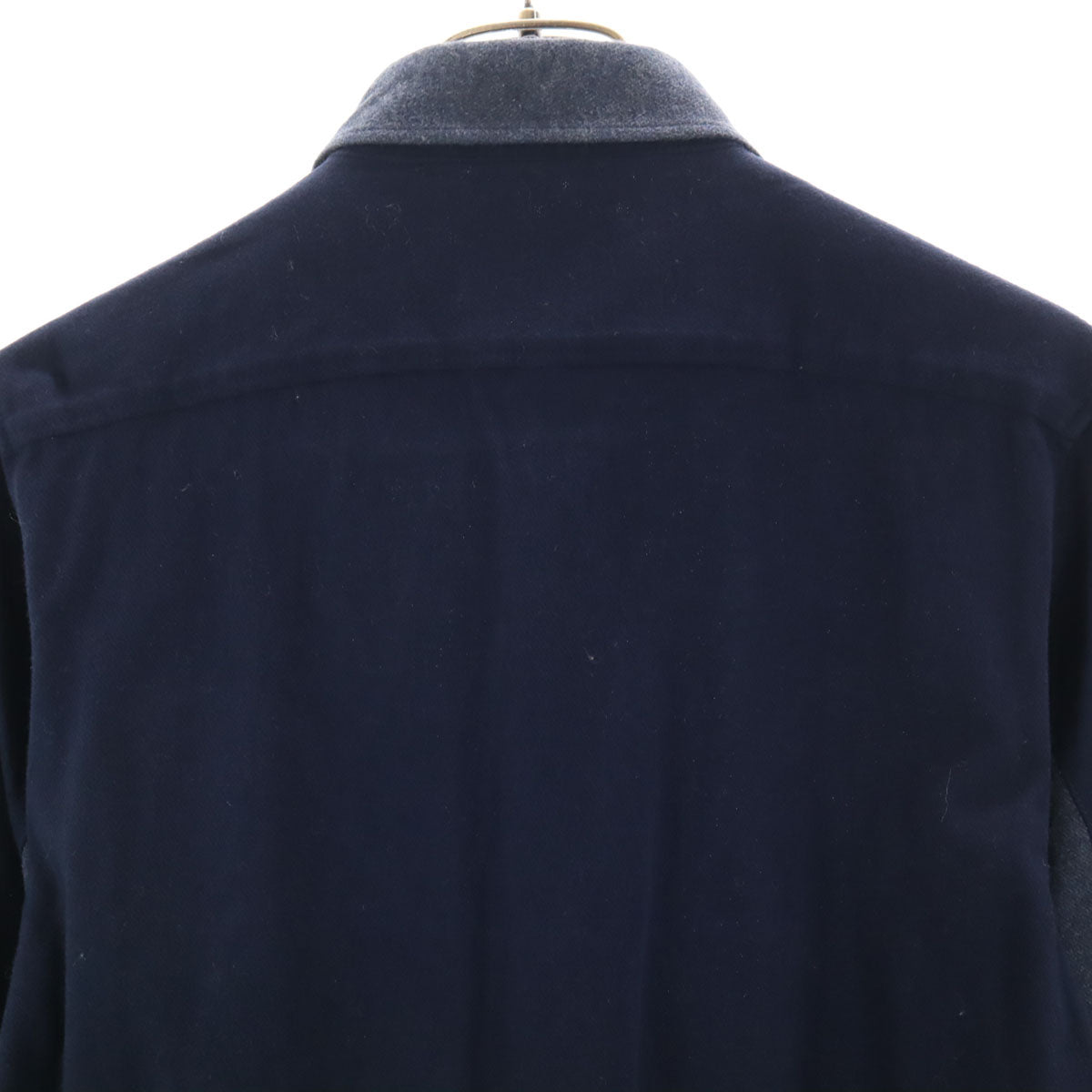 LANVIN LA COLLECTION ランバンコレクション 日本製 長袖 ネルシャツ M ネイビー メンズ