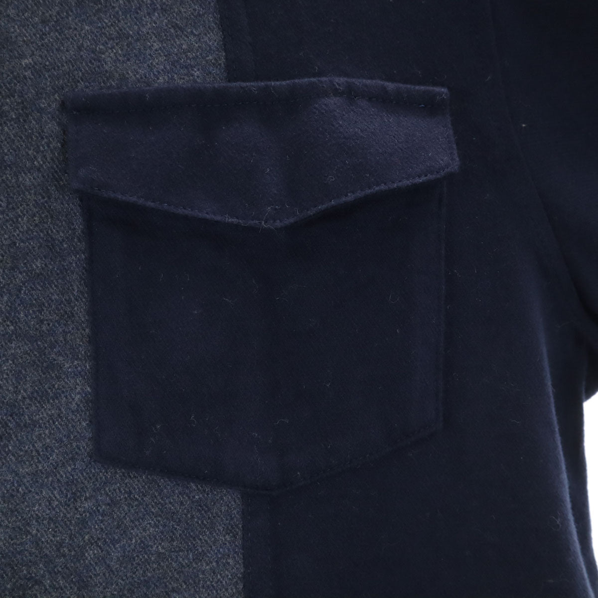 LANVIN LA COLLECTION ランバンコレクション 日本製 長袖 ネルシャツ M ネイビー メンズ