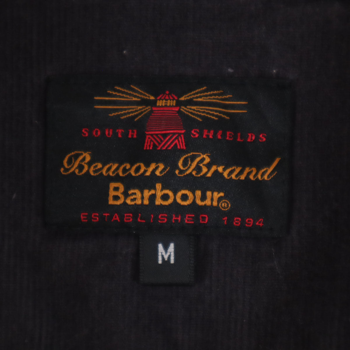 Barbour バブアー フィッシュ刺繍 長袖 コーデュロイ ボタンダウンシャツ M チャコールグレー 魚 メンズ