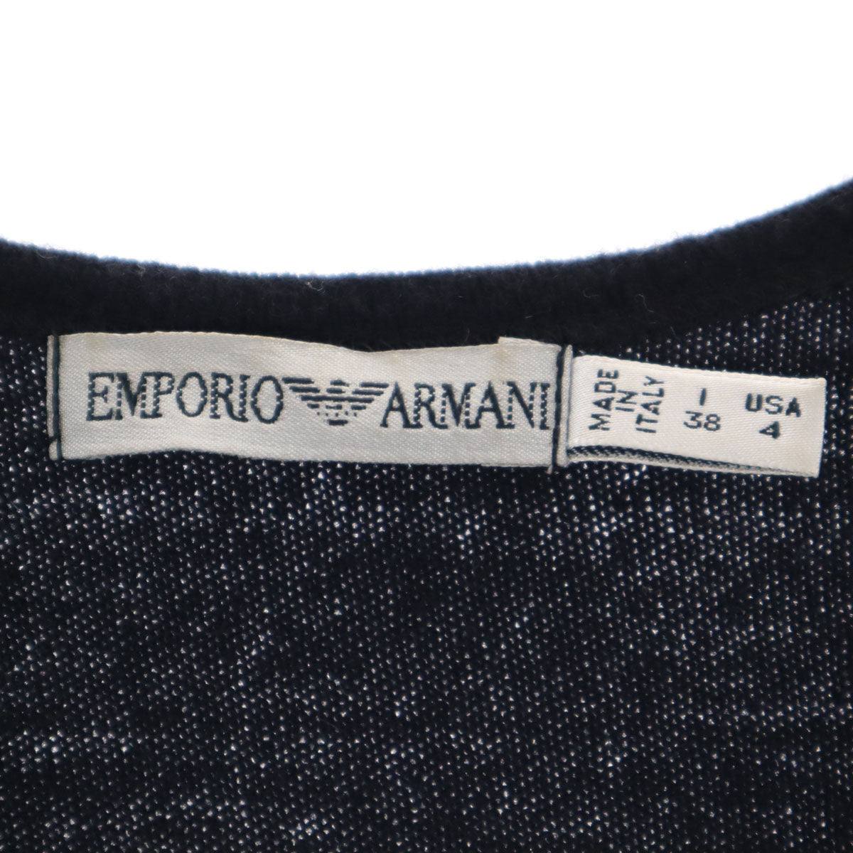 Emporio Armani エンポリオアルマーニ イタリア製 カシミヤブレンド ノースリーブ カシュクール ニット 38 ブラック レディース