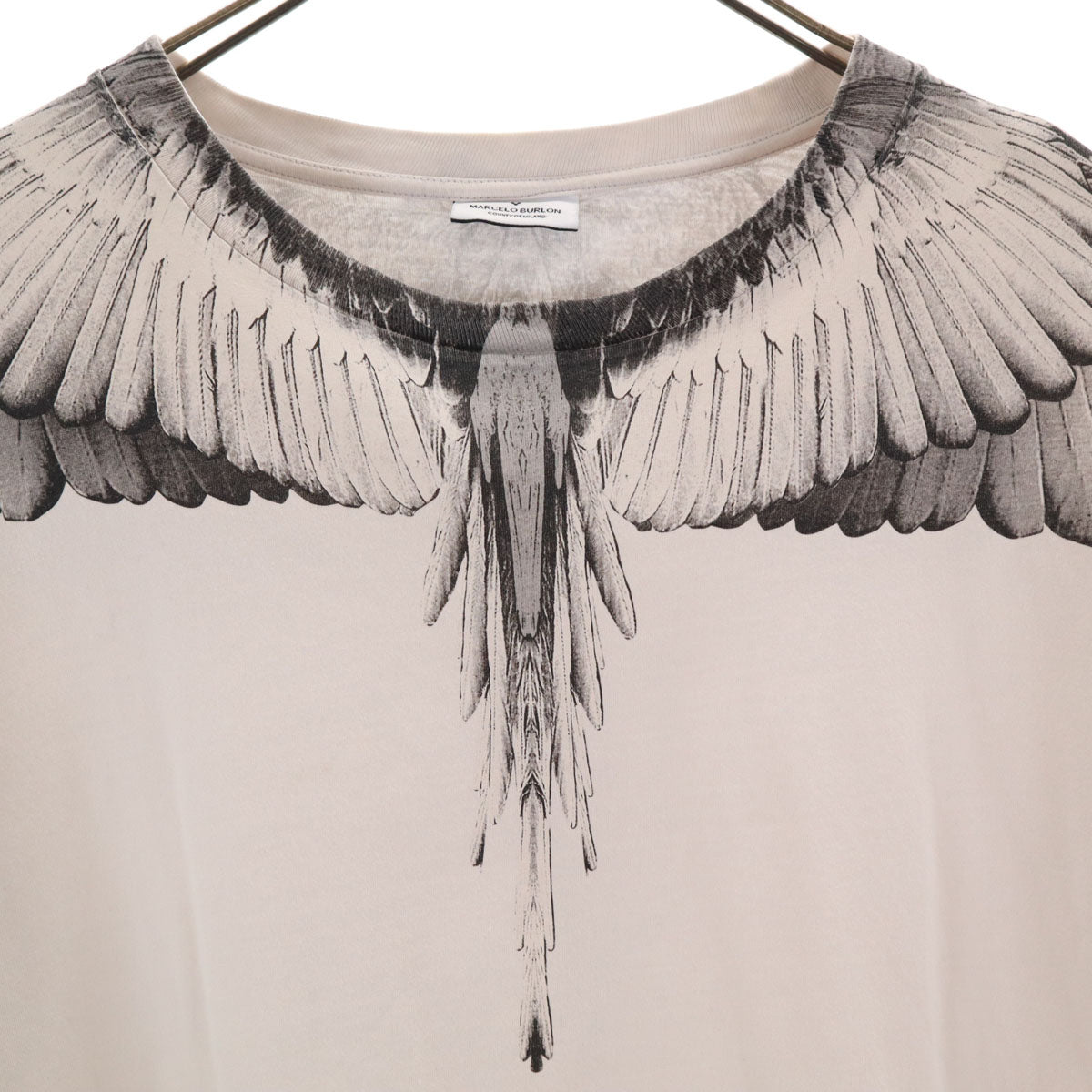 MARCELO BURLON マルセロバーロン ポルトガル製 ウィングスプリント 半袖 Tシャツ XS アイボリー系 メンズ