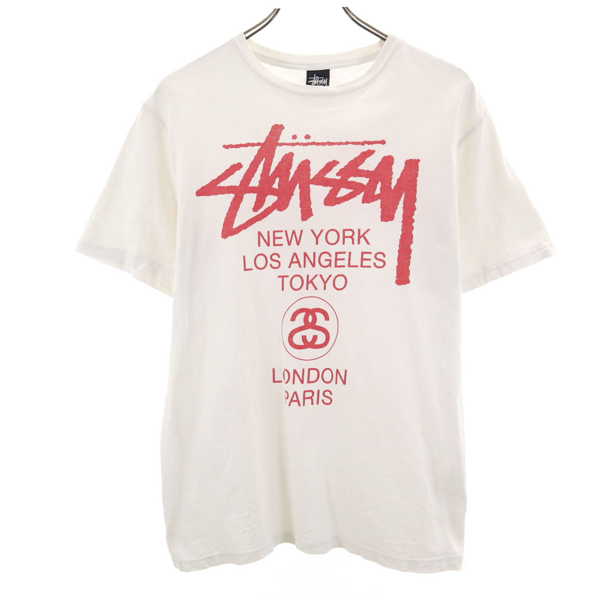 STUSSY ステューシー 半袖 Tシャツ M ホワイト メンズ