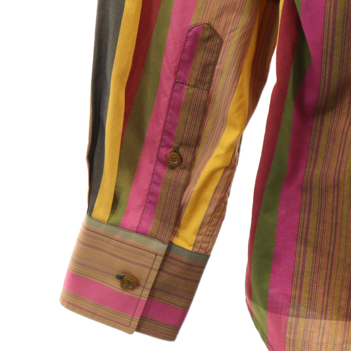 Vivienne Westwood ヴィヴィアンウエストウッド ストライプ柄 長袖 コットンシャツ 48 ブラウン系 メンズ