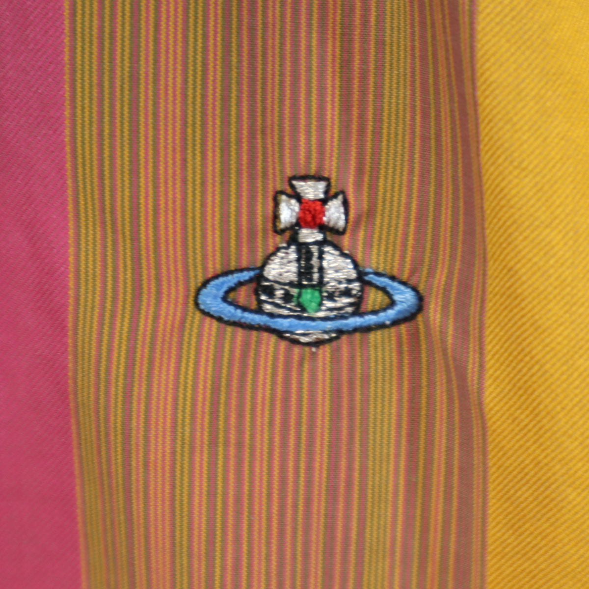 Vivienne Westwood ヴィヴィアンウエストウッド ストライプ柄 長袖 コットンシャツ 48 ブラウン系 メンズ