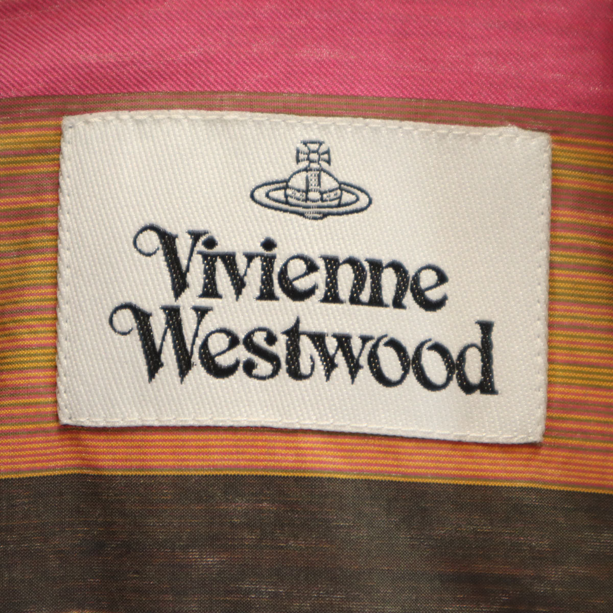 Vivienne Westwood ヴィヴィアンウエストウッド ストライプ柄 長袖 コットンシャツ 48 ブラウン系 メンズ
