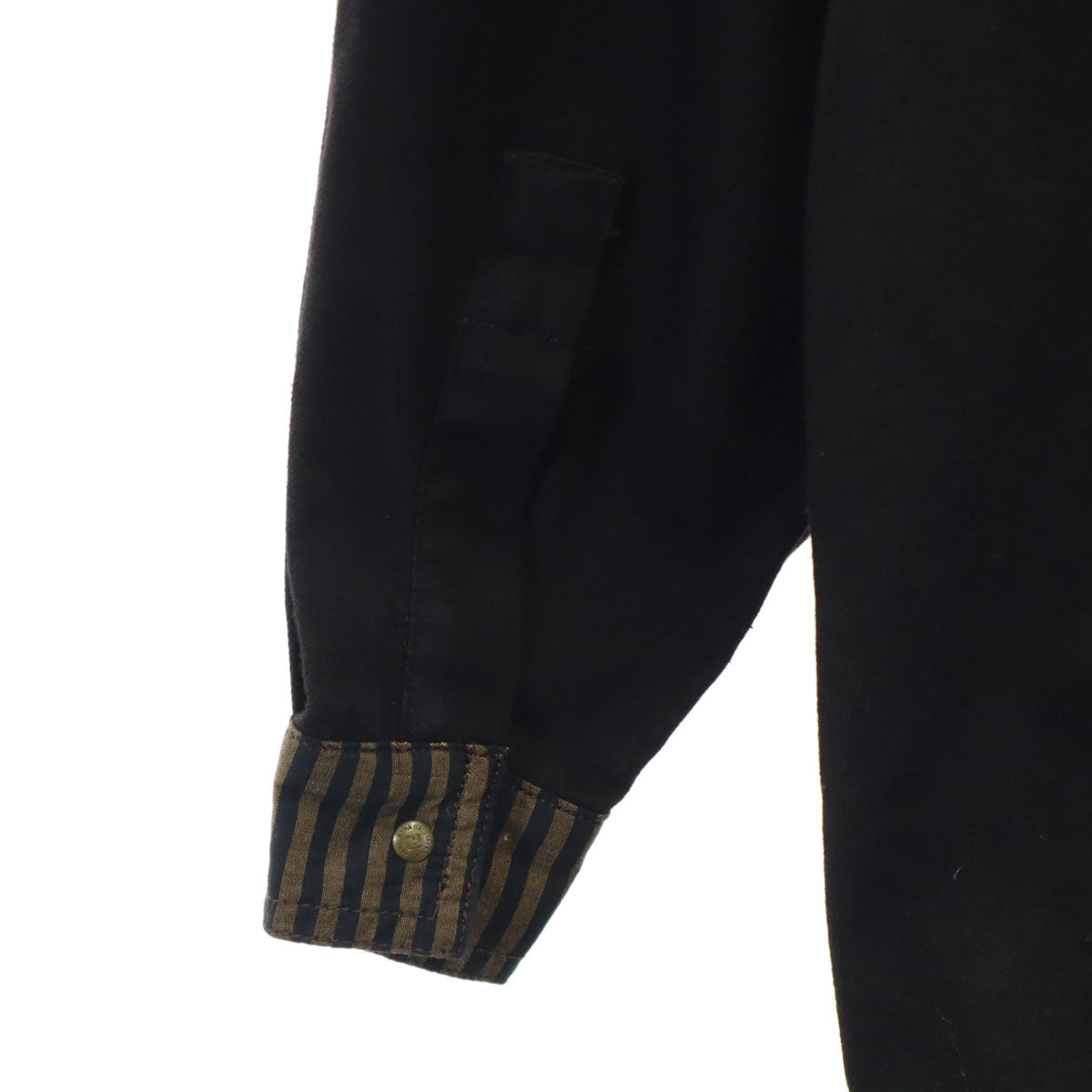 FENDI jeans フェンディ ジーンズ イタリア製 長袖 ワークシャツ 42 ブラック レディース