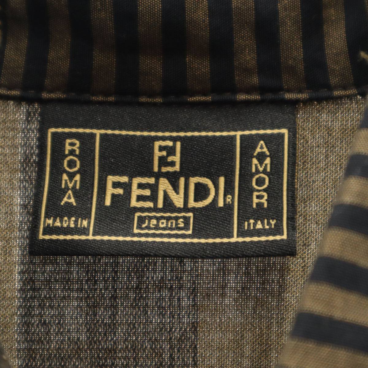FENDI jeans フェンディ ジーンズ イタリア製 長袖 ワークシャツ 42 ブラック レディース