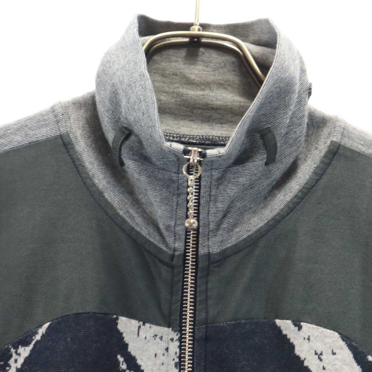 Vivienne WestwoodMAN ヴィヴィアンウエストウッドマン イタリア製 総柄 ニット切替 ブルゾン M チャコールグレー ジャケット メンズ