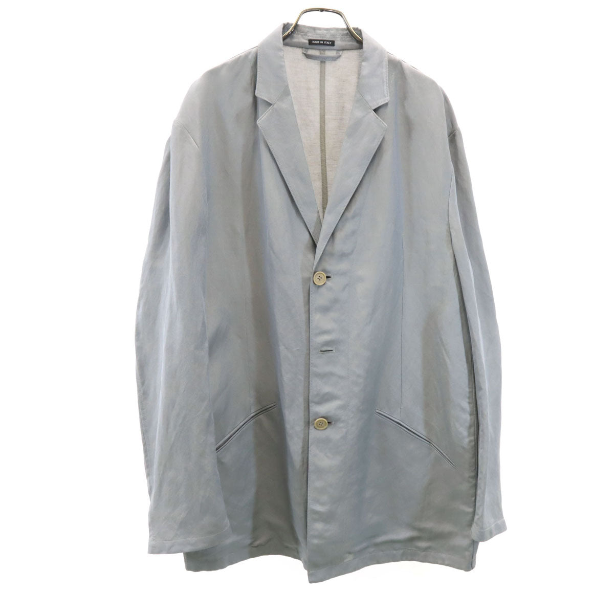 GIORGIO ARMANI ジョルジオアルマーニ イタリア製 リネンブレンド ヘリンボーン柄 テーラードジャケット 50 グレー アンコン メンズ