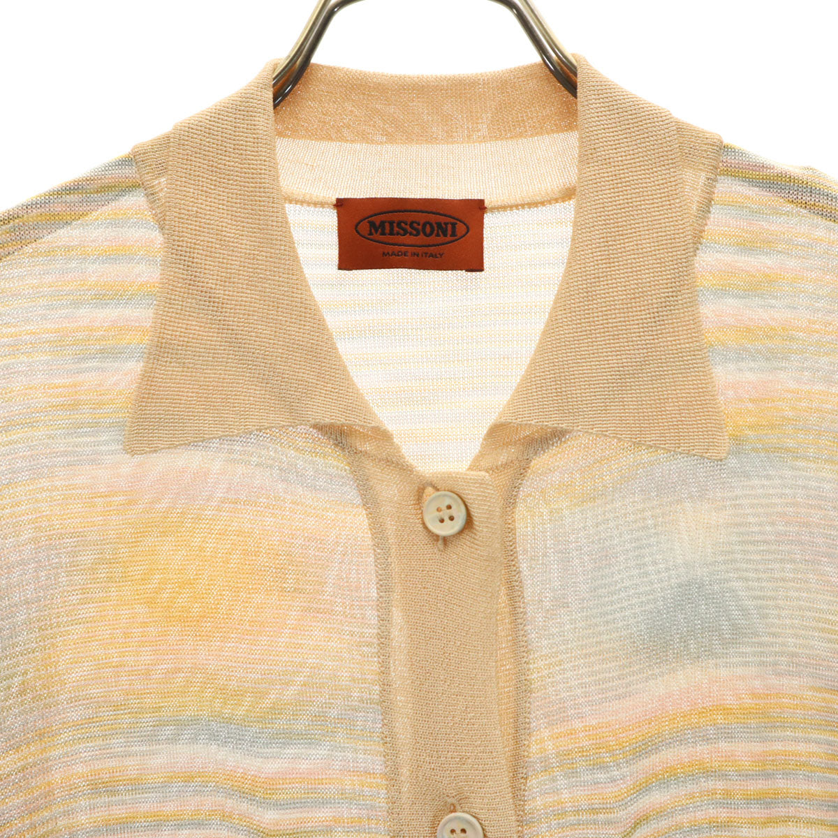 Missoni ミッソーニ イタリア製 長袖 ニットカーディガン 40 ベージュ系 レディース