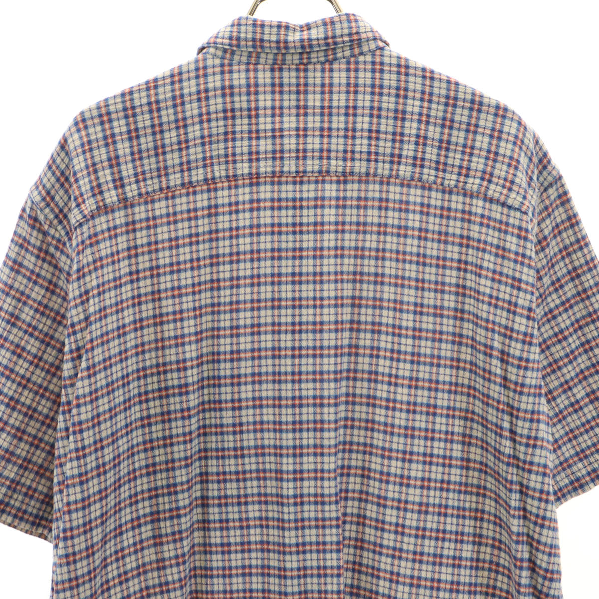 patagonia パタゴニア チェック柄 半袖 楊柳クレープ コットンシャツ L グレージュ系 アウトドア 52921SP16 メンズ