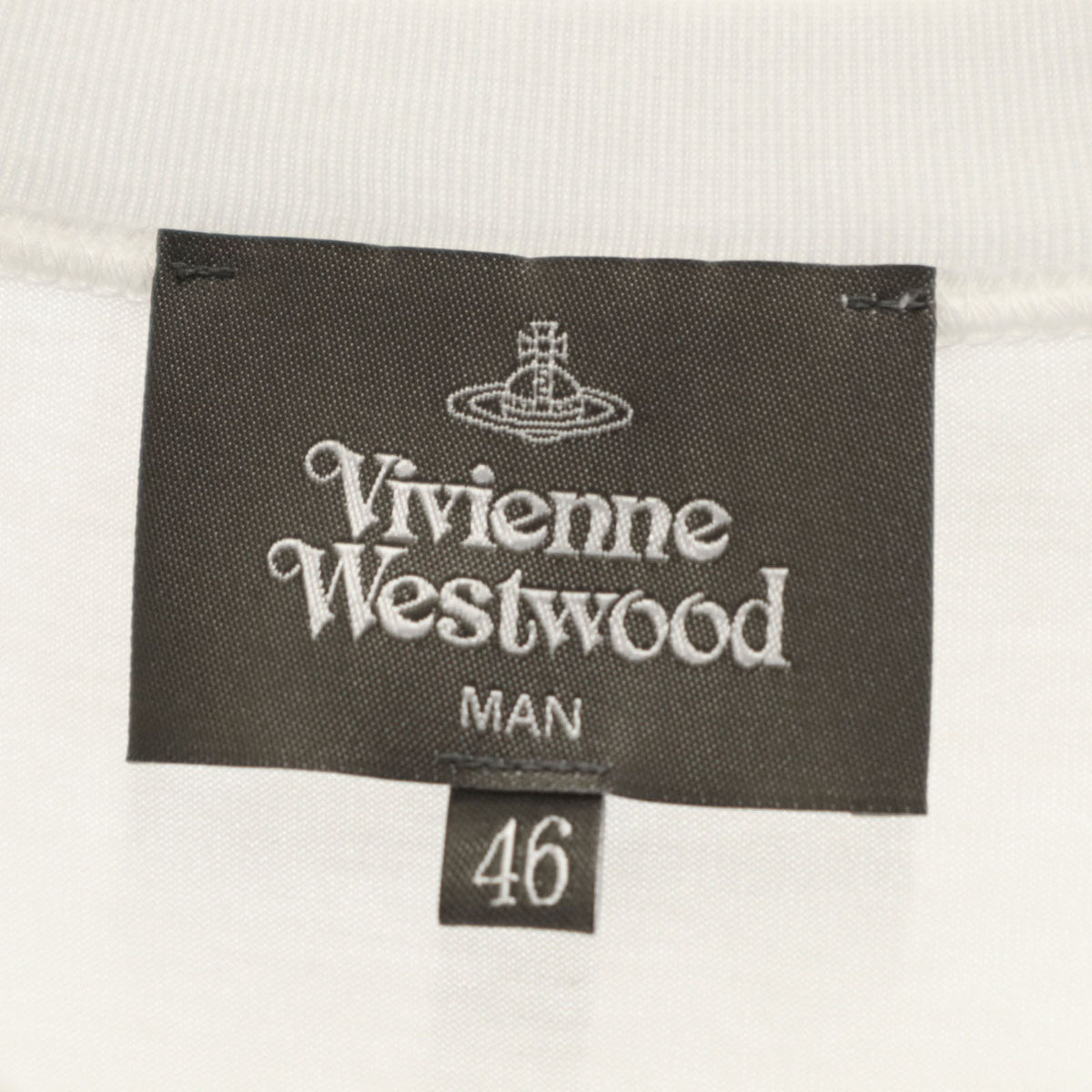 Vivienne WestwoodMAN ヴィヴィアンウエストウッドマン 日本製 オーブロゴ 半袖 Tシャツ 46 ホワイト メンズ