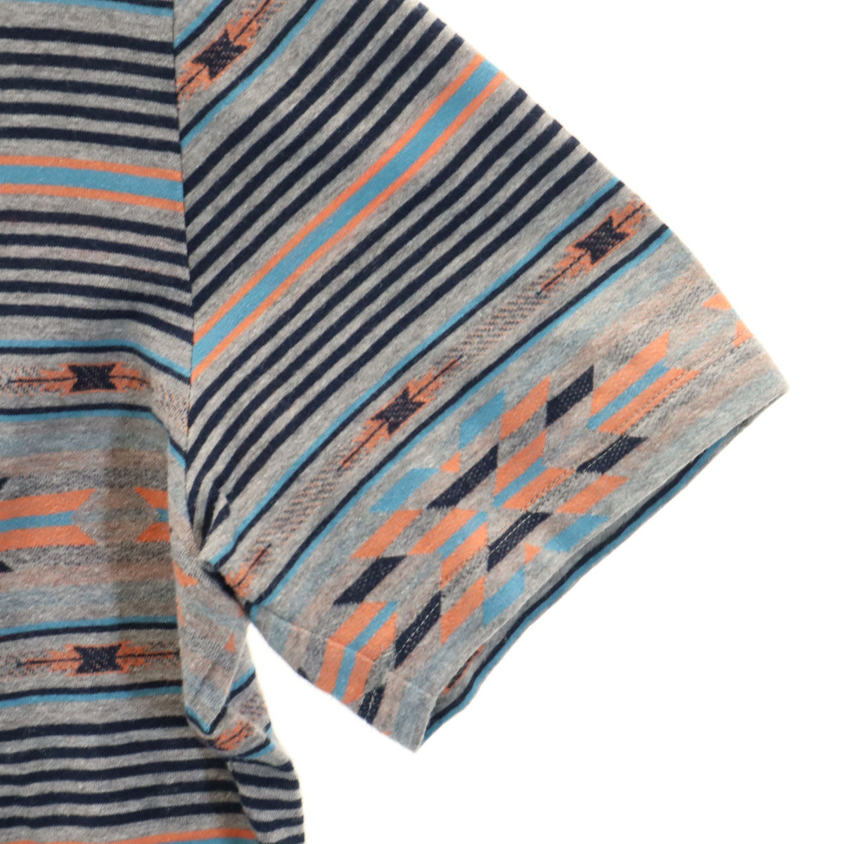 Vivienne WestwoodMAN ヴィヴィアンウエストウッドマン 日本製 ボーダー柄 オーブロゴ 半袖 Tシャツ 48 グレー メンズ