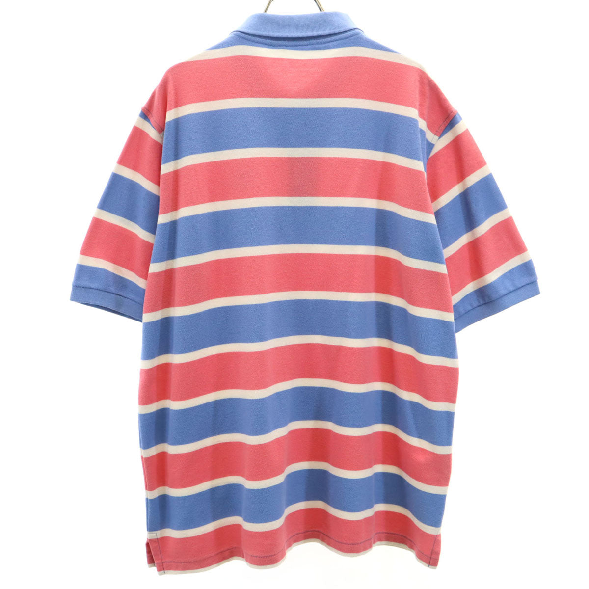 Burberrys バーバリーズ 90s USA製 オールド ボーダー柄 半袖 ポロシャツ XL ブルー系 鹿の子 メンズ