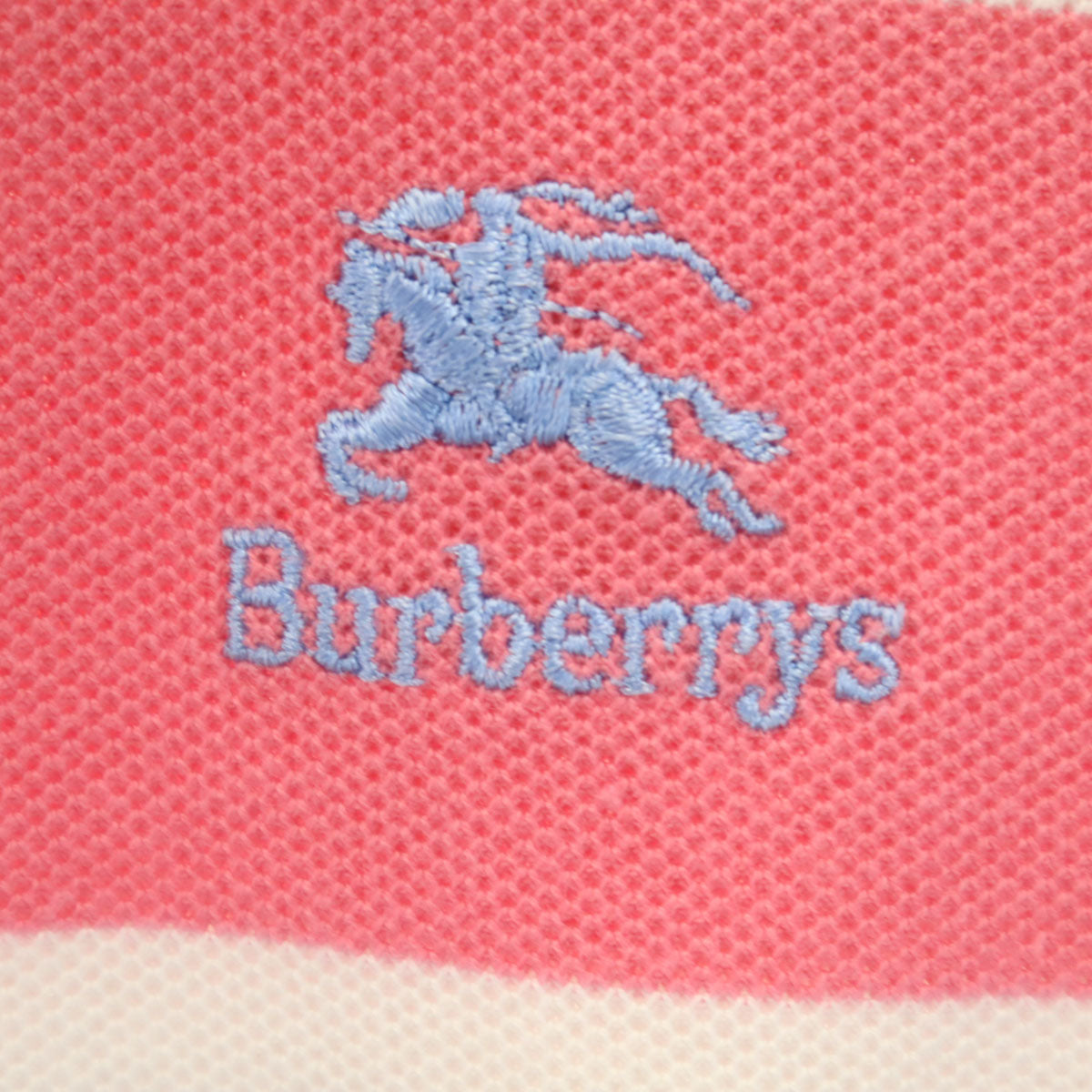 Burberrys バーバリーズ 90s USA製 オールド ボーダー柄 半袖 ポロシャツ XL ブルー系 鹿の子 メンズ