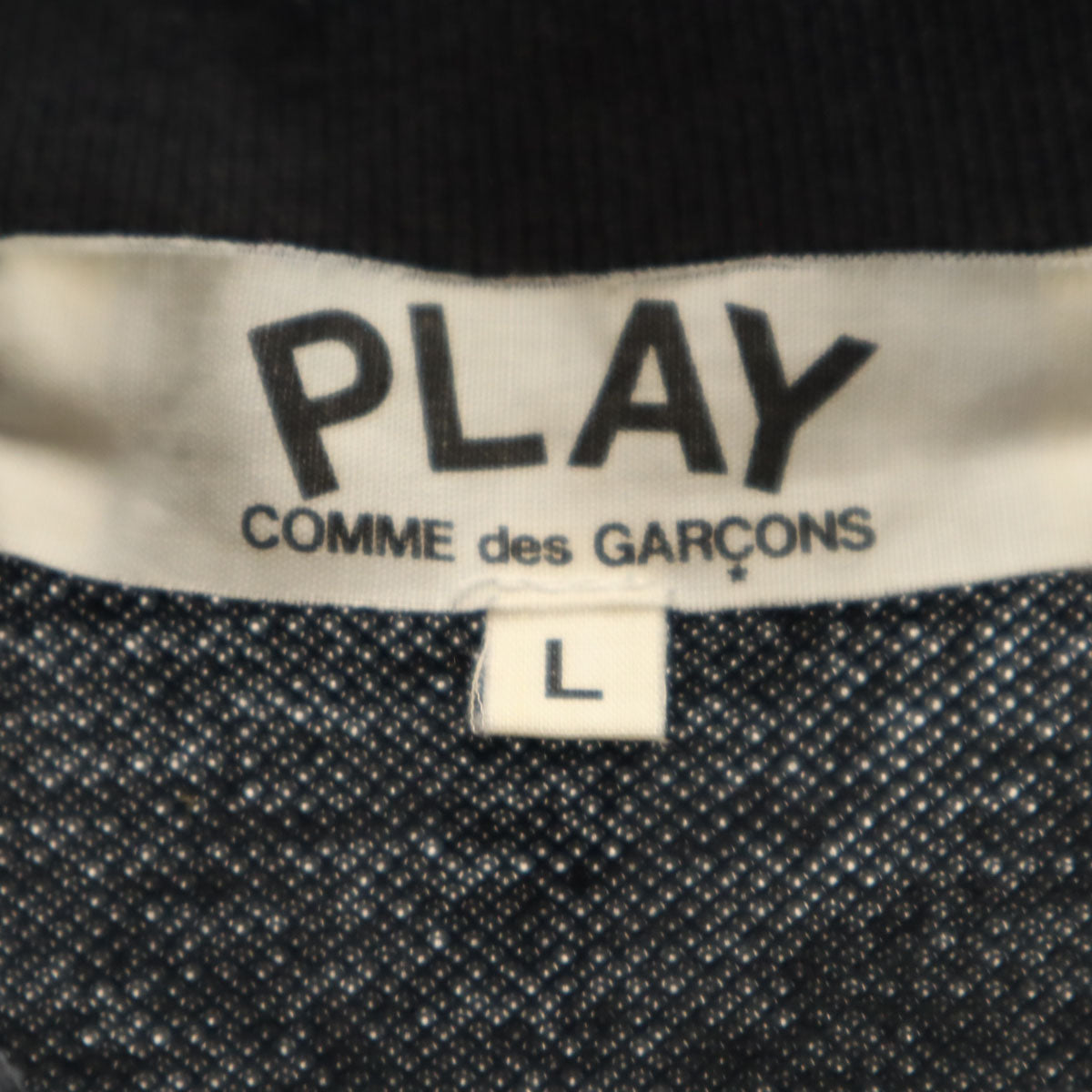 PLAY COMME des GARCONS プレイコムデギャルソン 日本製 半袖 ポロシャツ L ブラック 鹿の子 レディース