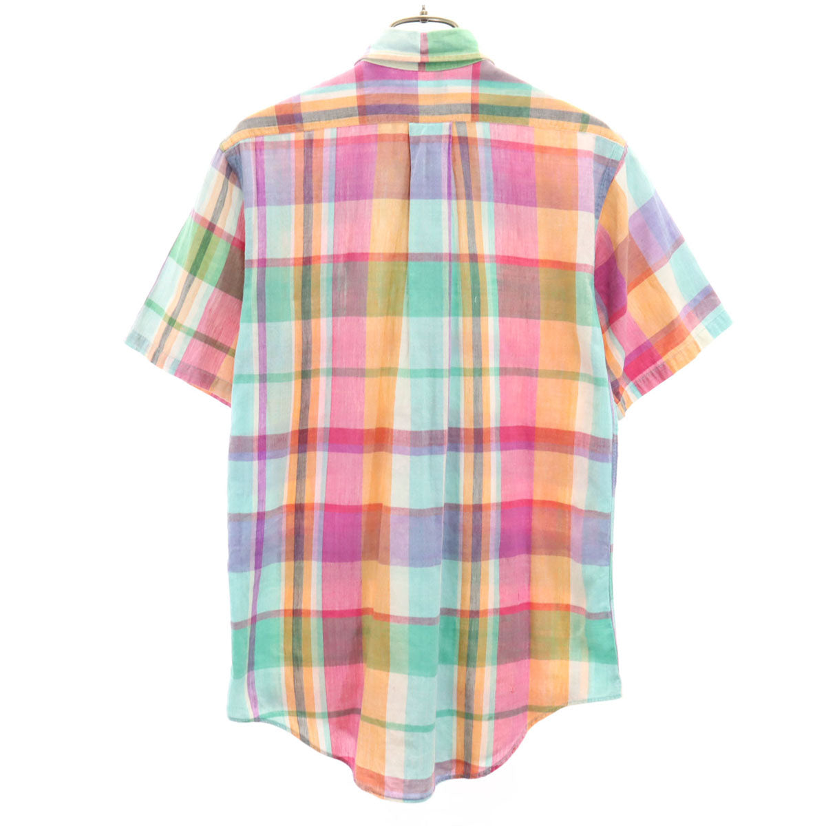 Polo by Ralph Lauren ポロバイラルフローレン 80s USA製 ボーイズ ヴィンテージ 緑タグ マドラスチェック柄 半袖 ボタンダウンシャツ 18 マルチ キッズ