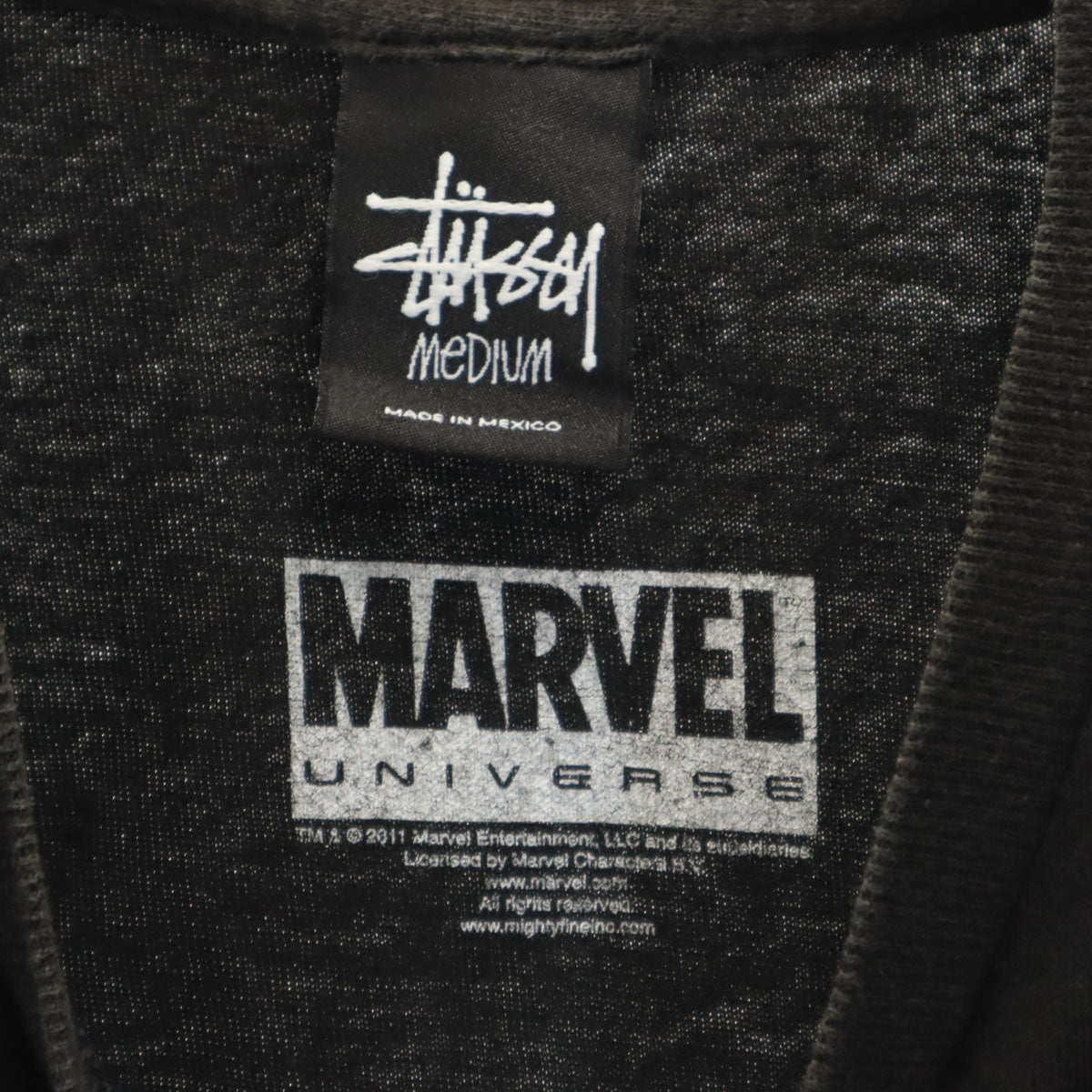 STUSSY ステューシー MARVEL COMICS マーベル コラボ スパイダーマン 半袖 Tシャツ M ブラック メンズ