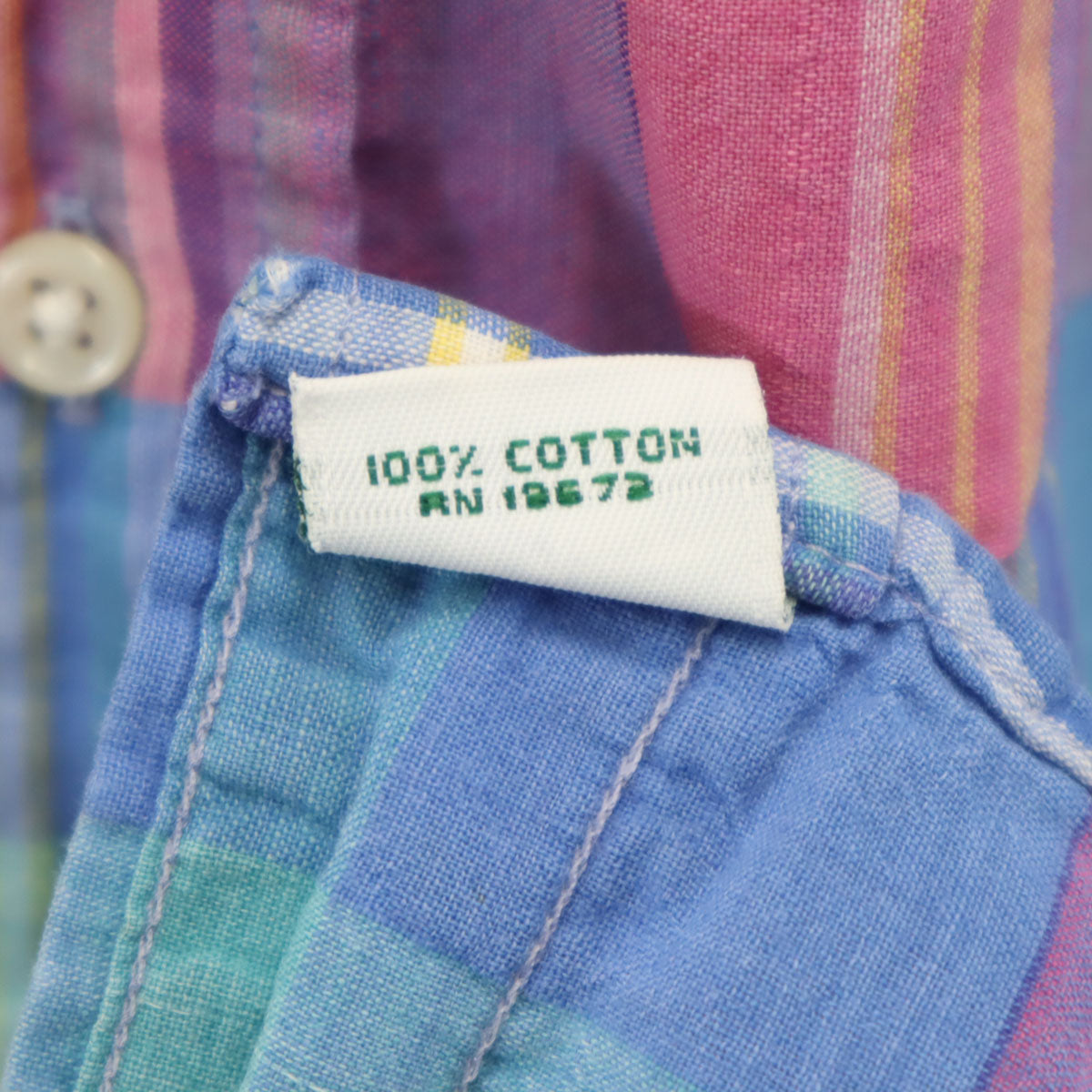 Polo by Ralph Lauren ポロバイラルフローレン 80s USA製 ボーイズ ヴィンテージ 緑タグ マドラスチェック柄 半袖 ボタンダウンシャツ 20 ブルー系 キッズ