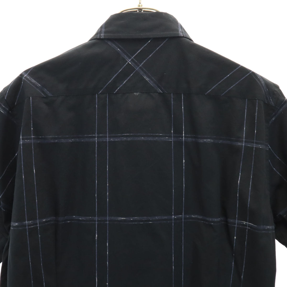 Vivienne WestwoodMAN ヴィヴィアンウエストウッドマン 日本製 チェック柄 半袖 ネクタイ シャツ 48 ブラック メンズ