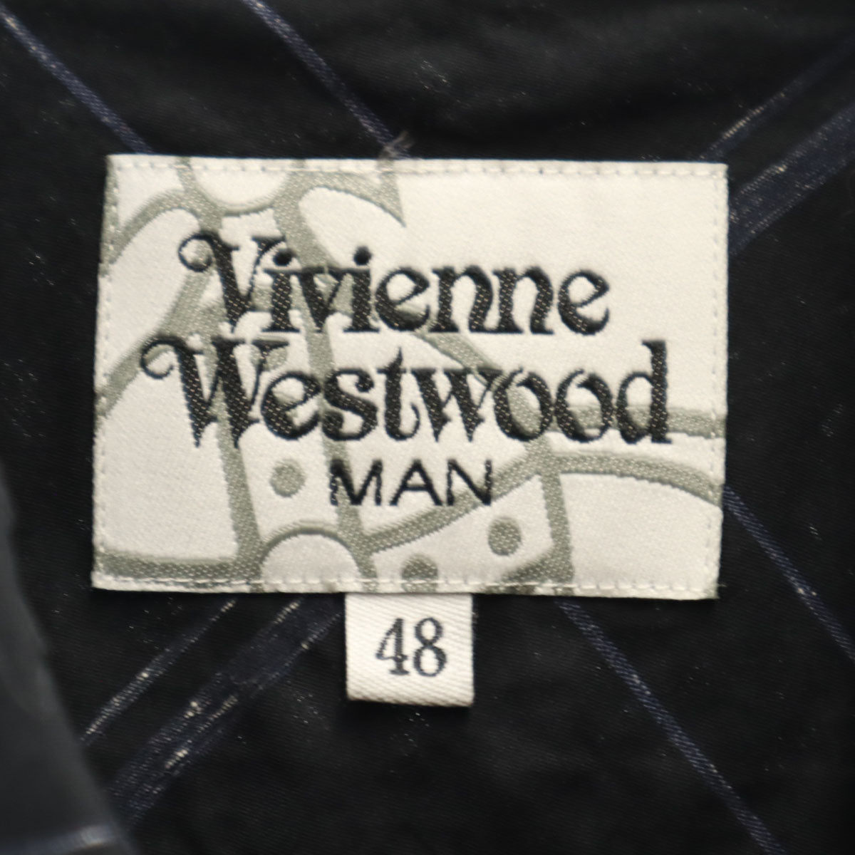 Vivienne WestwoodMAN ヴィヴィアンウエストウッドマン 日本製 チェック柄 半袖 ネクタイ シャツ 48 ブラック メンズ