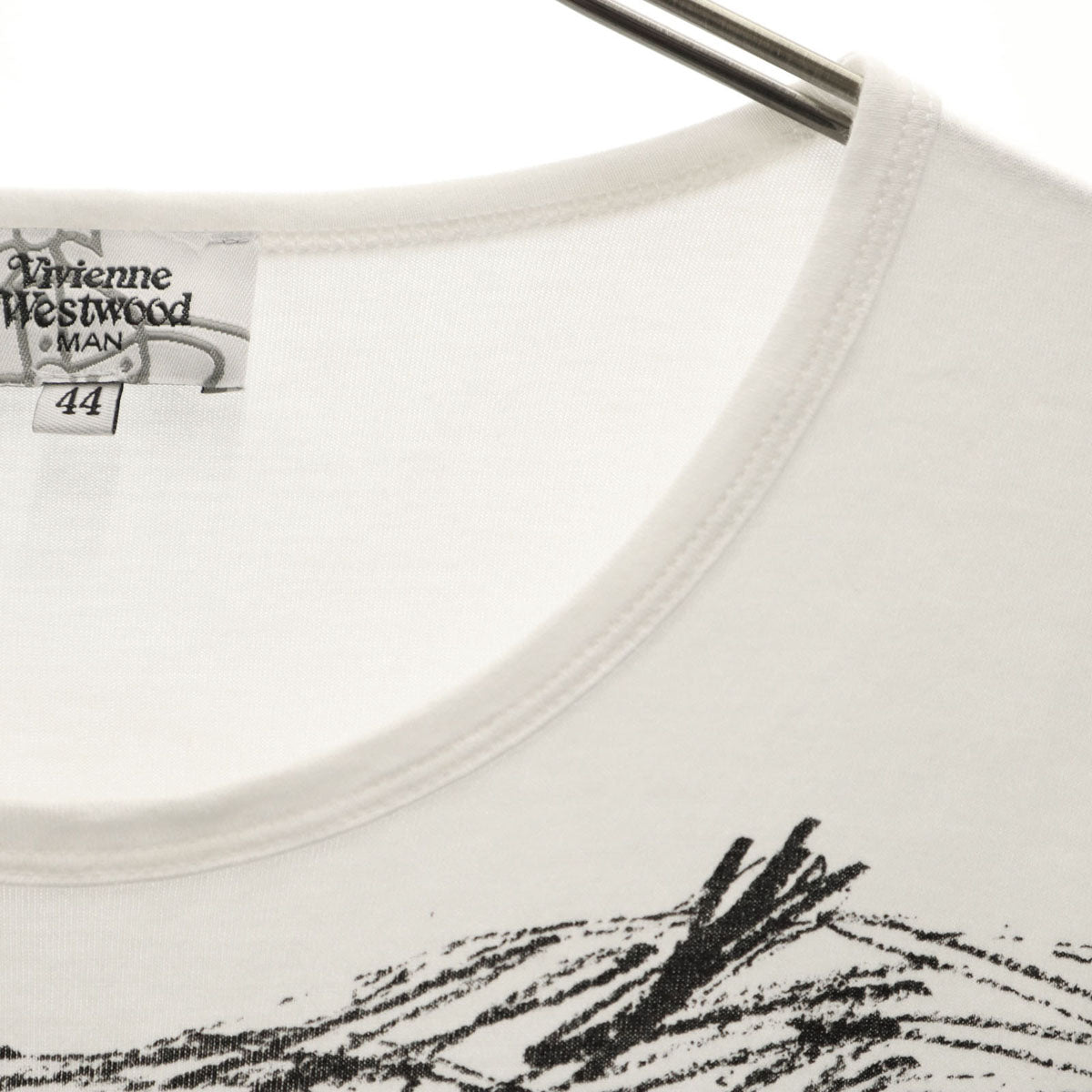 Vivienne WestwoodMAN ヴィヴィアンウエストウッドマン 日本製 ドッグ プリント 半袖 Tシャツ 44 ホワイト 犬 アニマル メンズ