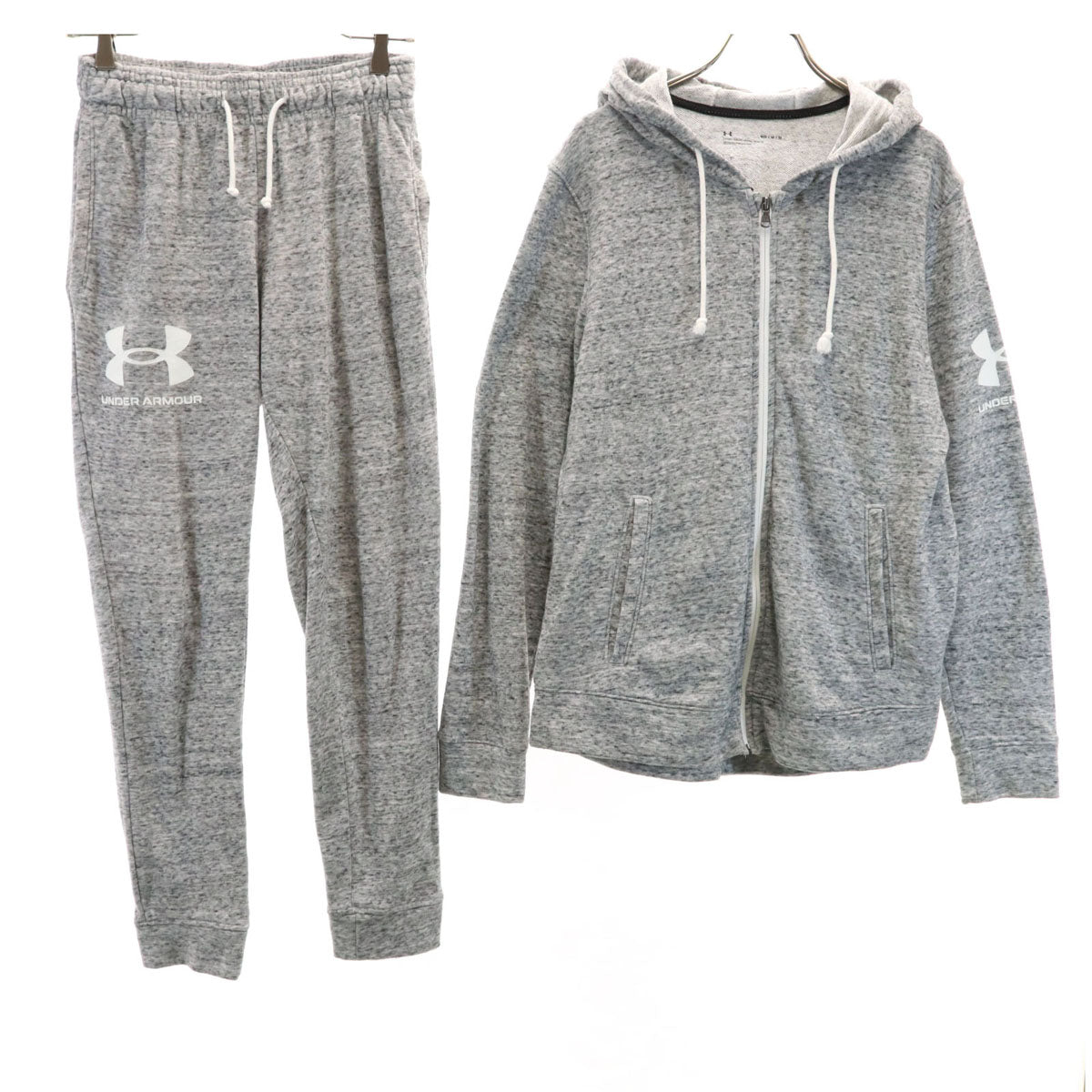 UNDER ARMOUR アンダーアーマー 長袖 ジップパーカー 上下 セットアップ SM グレー系 メンズ