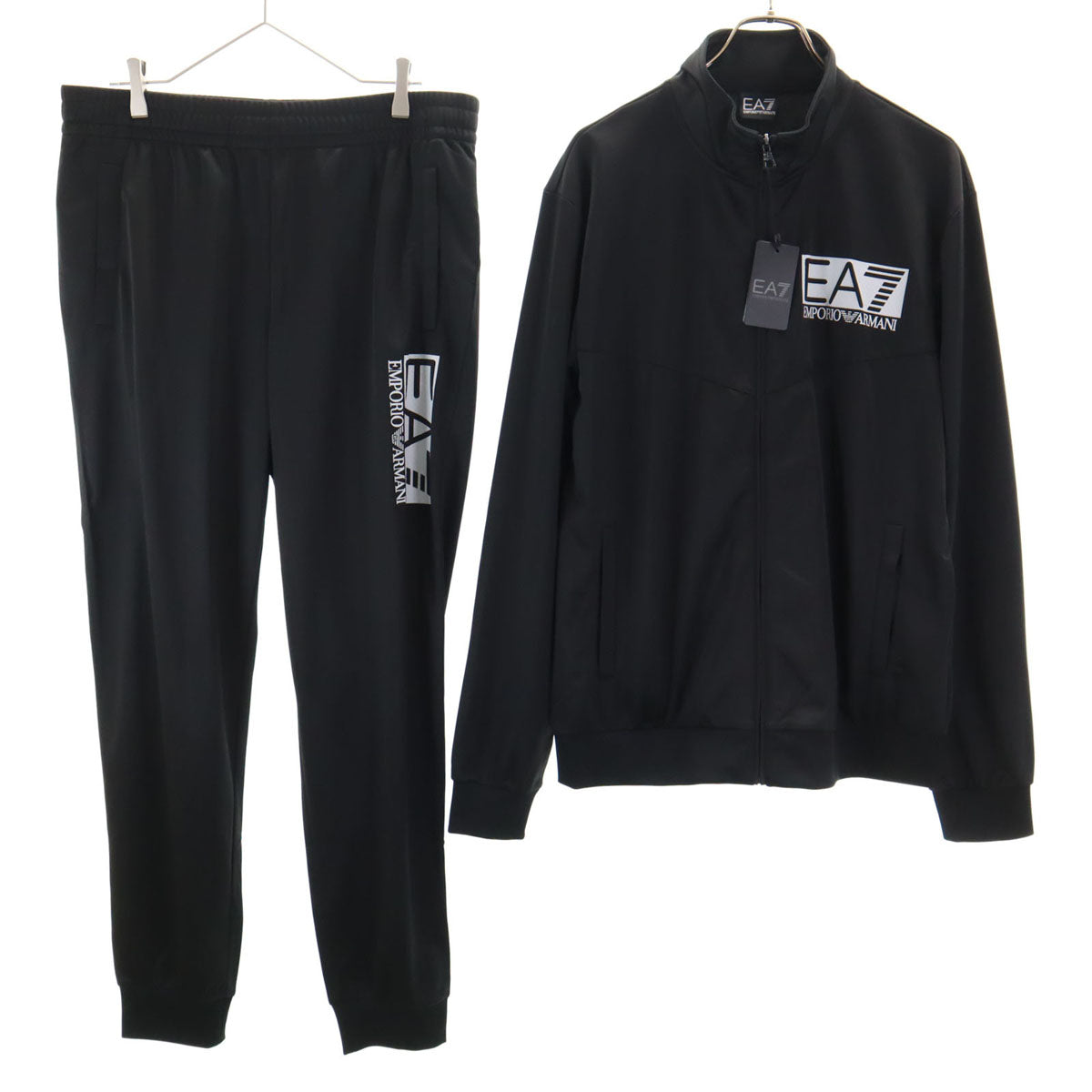 未使用 Emporio Armani エンポリオアルマーニ EA7 ジャージジャケット 上下 セットアップ XL ブラック系 メンズ