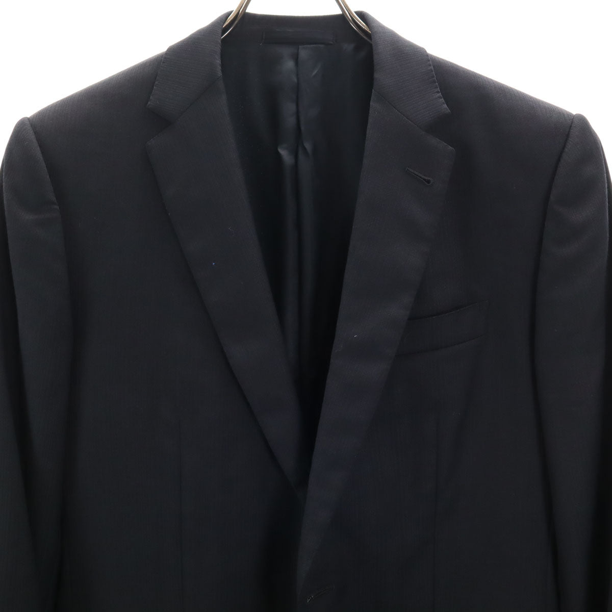 LOUIS VUITTON ルイヴィトン イタリア製 ストライプ パンツスーツ 上下 セットアップ 48 ブラック系 メンズ